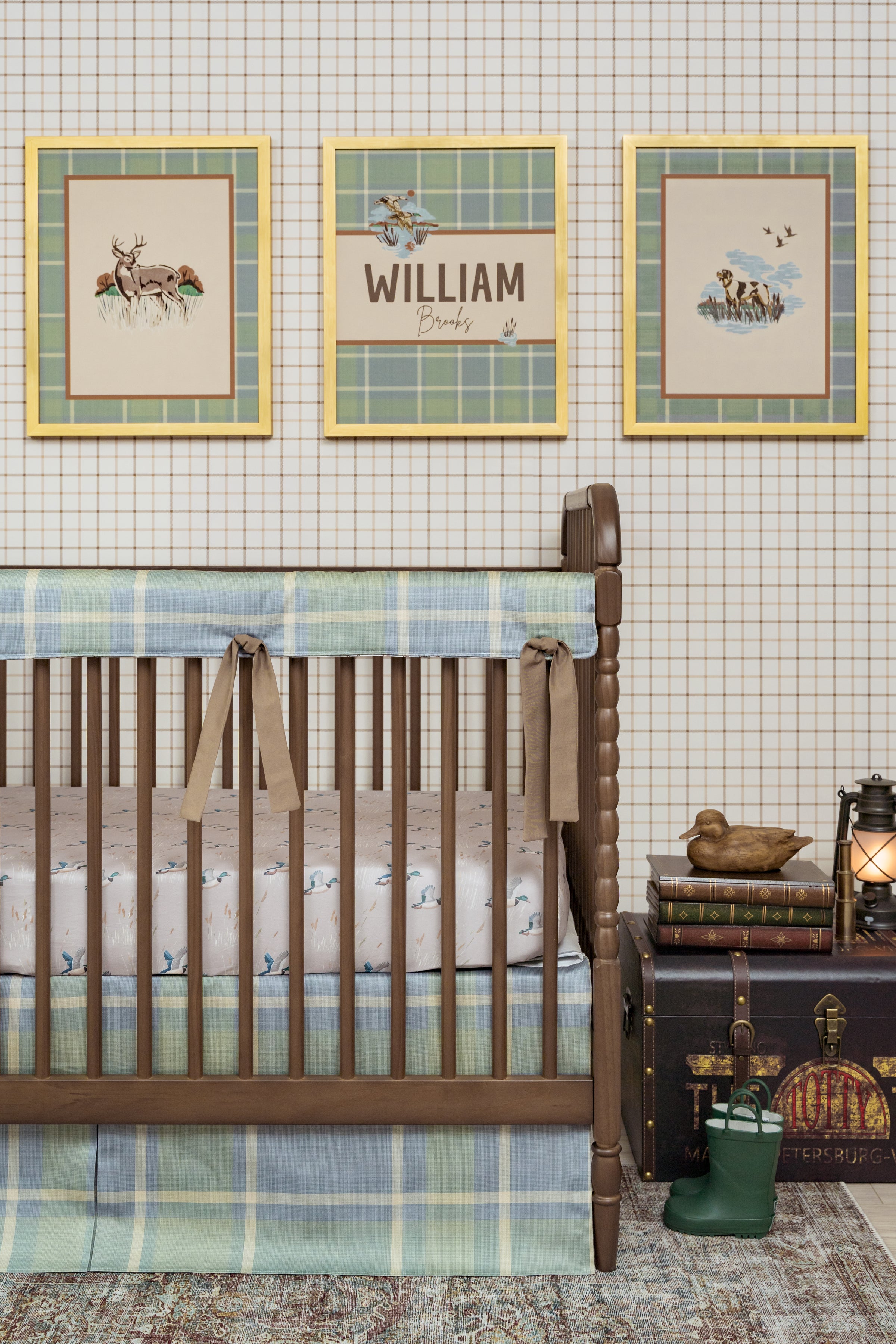Crib Bedding Set | Field Club Plaid