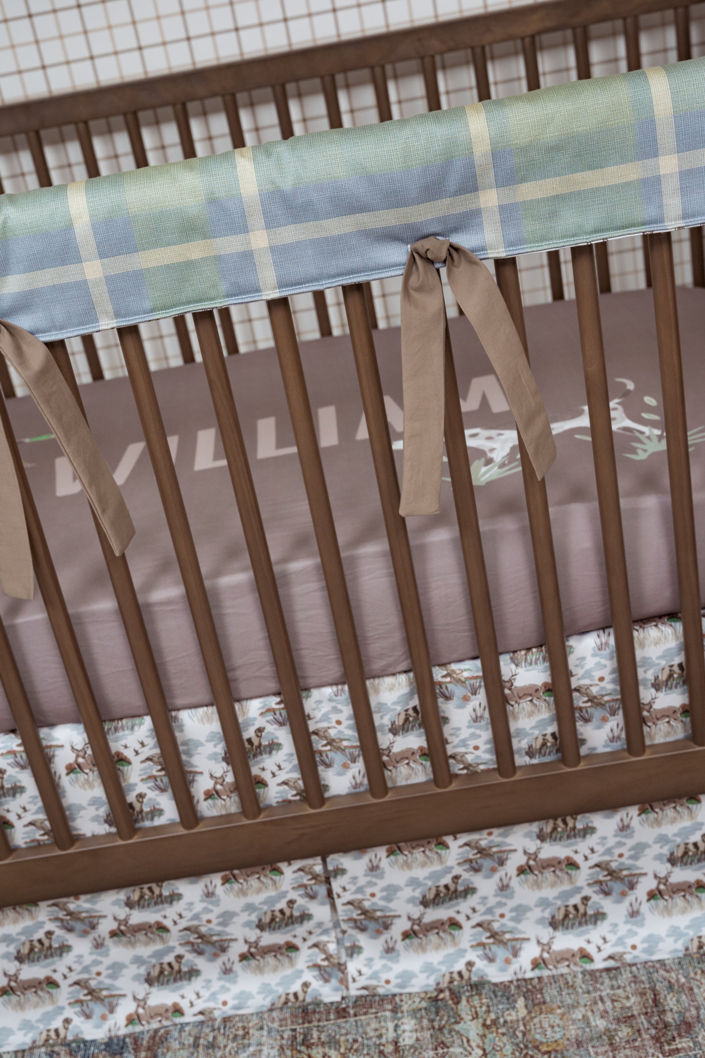 Crib Rail Cover | Field Club Plaid + Autumn Hunt