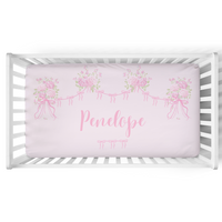 Personalized Crib Sheet | Pretty Bow Garland