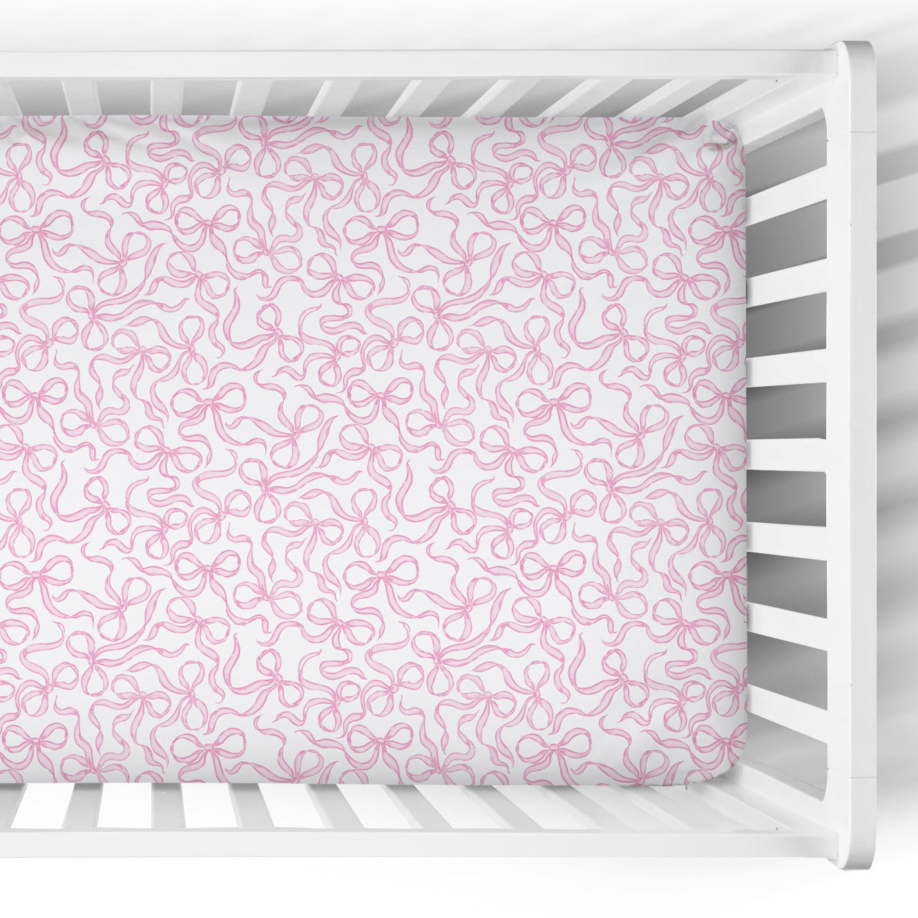 Crib Sheet | Pretty Bows White