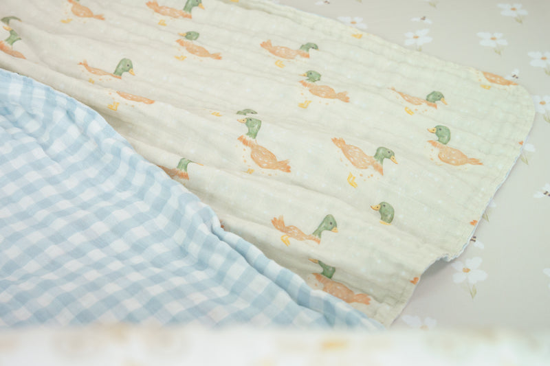Muslin Blanket | Little Duckling & Chambray Gingham