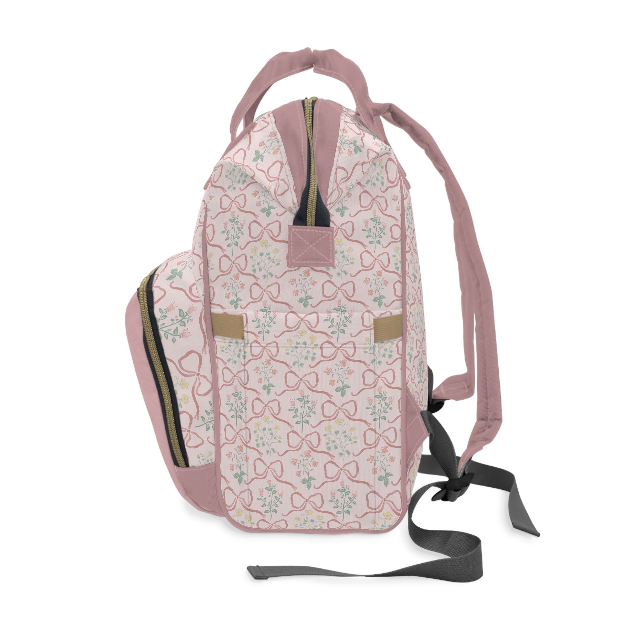 Backpack Diaper Bag | Garden Ribbon Crest
