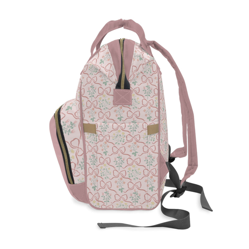 Backpack Diaper Bag | Garden Ribbon Crest