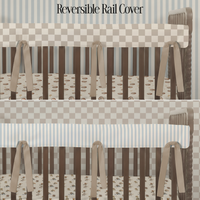 Crib Rail Cover | Sandlot Check + Playroom Stripe Sky