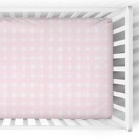 Crib Sheet | Baby Pink Watercolor Gingham