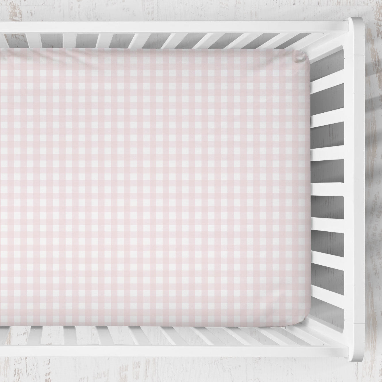 Crib Sheet | Gingham in Petal Pink