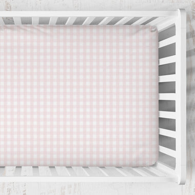 Crib Sheet | Gingham in Petal Pink