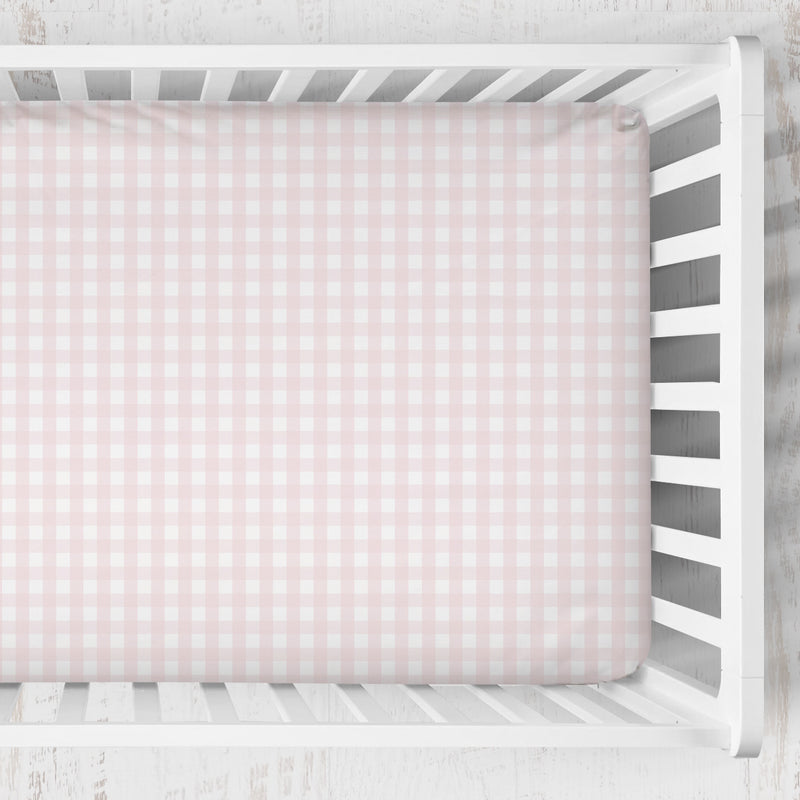 Crib Sheet | Gingham in Petal Pink