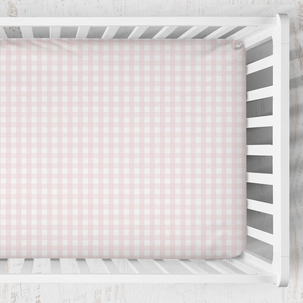 Crib Sheet | Gingham in Petal Pink