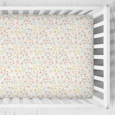 Crib Sheet | Spring Floral in Cream