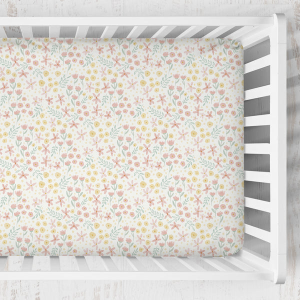 Crib Sheet | Spring Floral in Cream