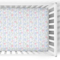 Crib Sheet | Hydrangea Stripe