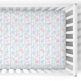 Crib Sheet | Hydrangea Stripe