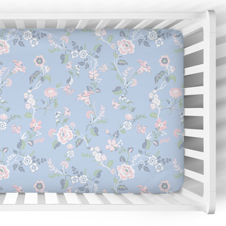 Crib Sheet | French Blue Floral
