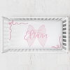 Fancy Bow Personalized Crib Sheet