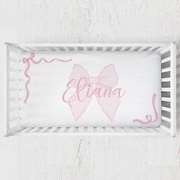 Fancy Bow Personalized Crib Sheet