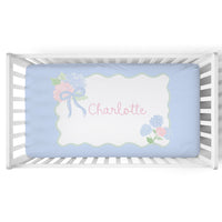 Personalized Crib Sheet | Scalloped Hydrangea
