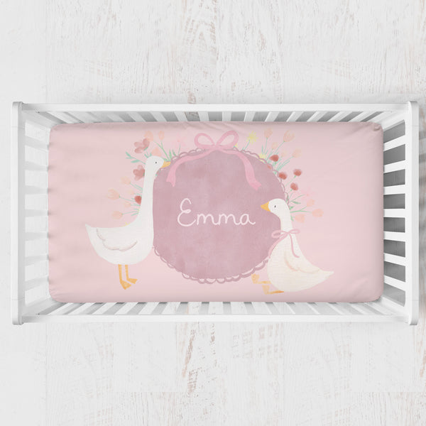 Personalized Crib Sheet | Blushing Goose Garden