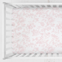 Fancy Bow Toile Crib Sheet