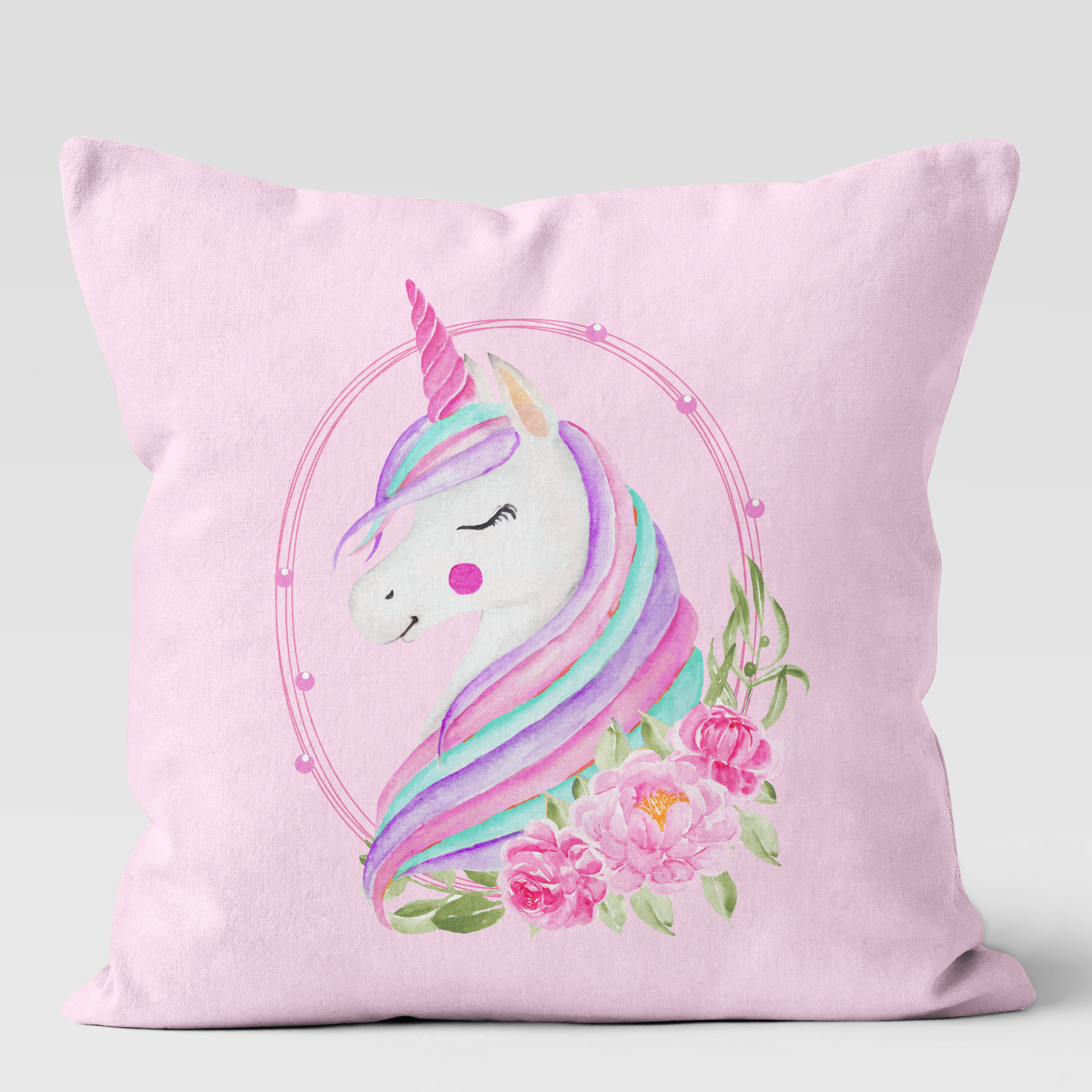 Pink Unicorn Floral Kids Bedding Set (Comforter or Duvet Cover)