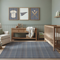 Kids Rug | Classic Plaid Denim