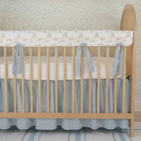 Gathered Crib Skirt | Blue Chambray
