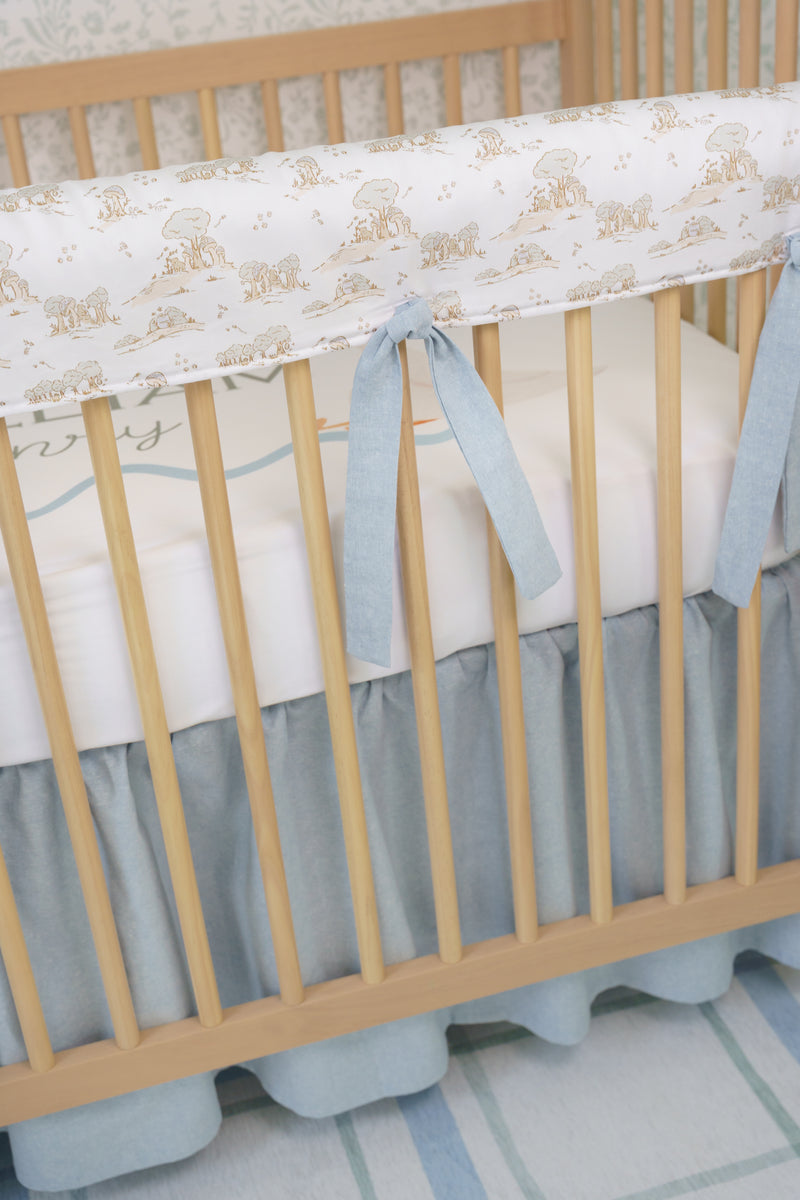 Crib Rail Cover | Honey Bear Toile