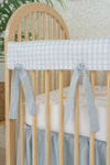 Crib Rail Cover | Gingham in Soft Chambray