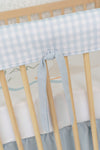 Crib Rail Cover | Gingham in Soft Chambray