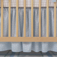 Gathered Crib Skirt | Ditzy Floral in Soft Chambray