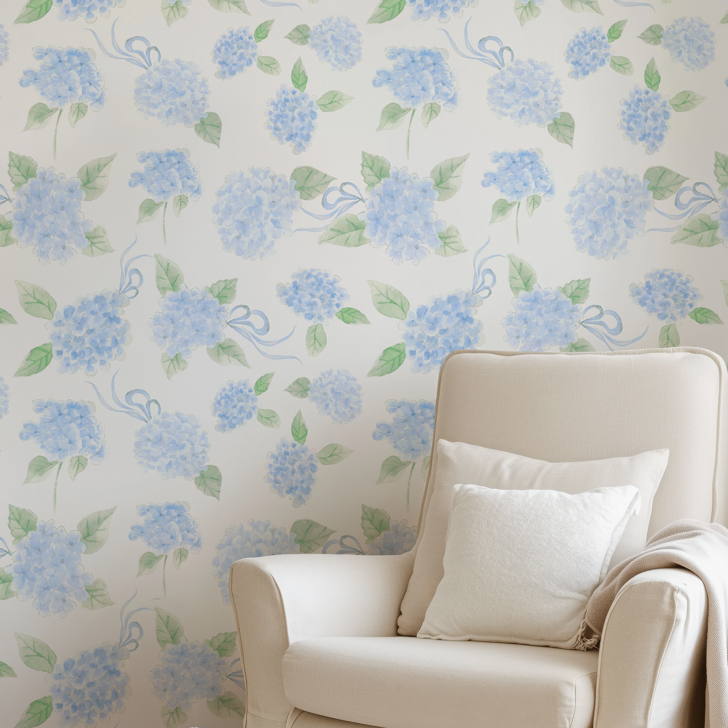 Peel & Stick Wallpaper | Heirloom Hydrangeas