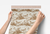 Peel & Stick Wallpaper | Hunting Toile Tobacco