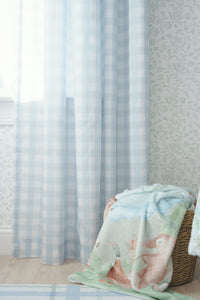 Curtain Panel | Gingham in Soft Chambray