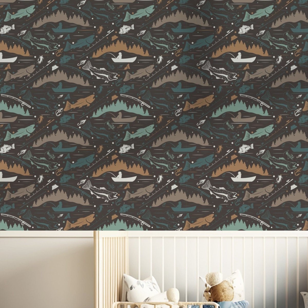 Bass Fishing Peel & Stick Wallpaper - gender_boy, Theme_Adventure, Theme_Ocean