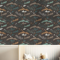 Bass Fishing Peel & Stick Wallpaper - gender_boy, Theme_Adventure, Theme_Ocean