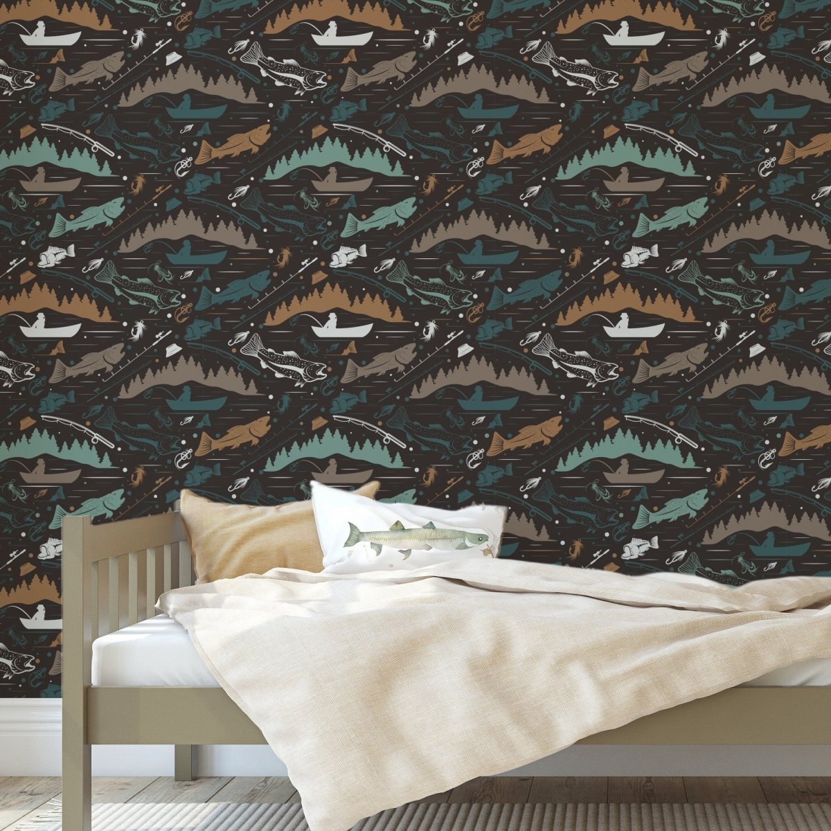 Bass Fishing Peel & Stick Wallpaper - gender_boy, Theme_Adventure, Theme_Ocean