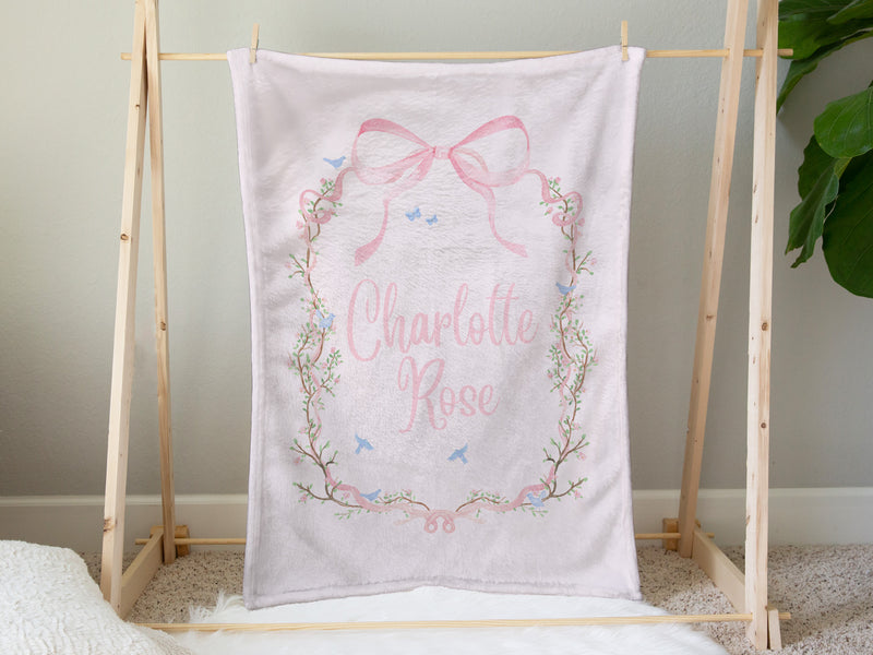 Minky Blanket | Ribboned Chinoiserie