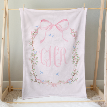 Minky Blanket | Ribboned Chinoiserie