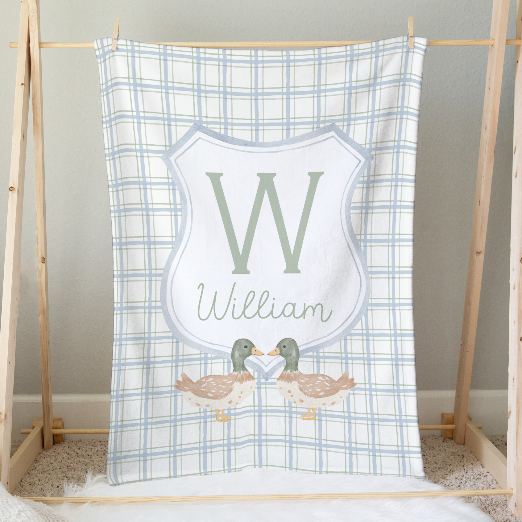 Minky Blanket | Duckling Plaid