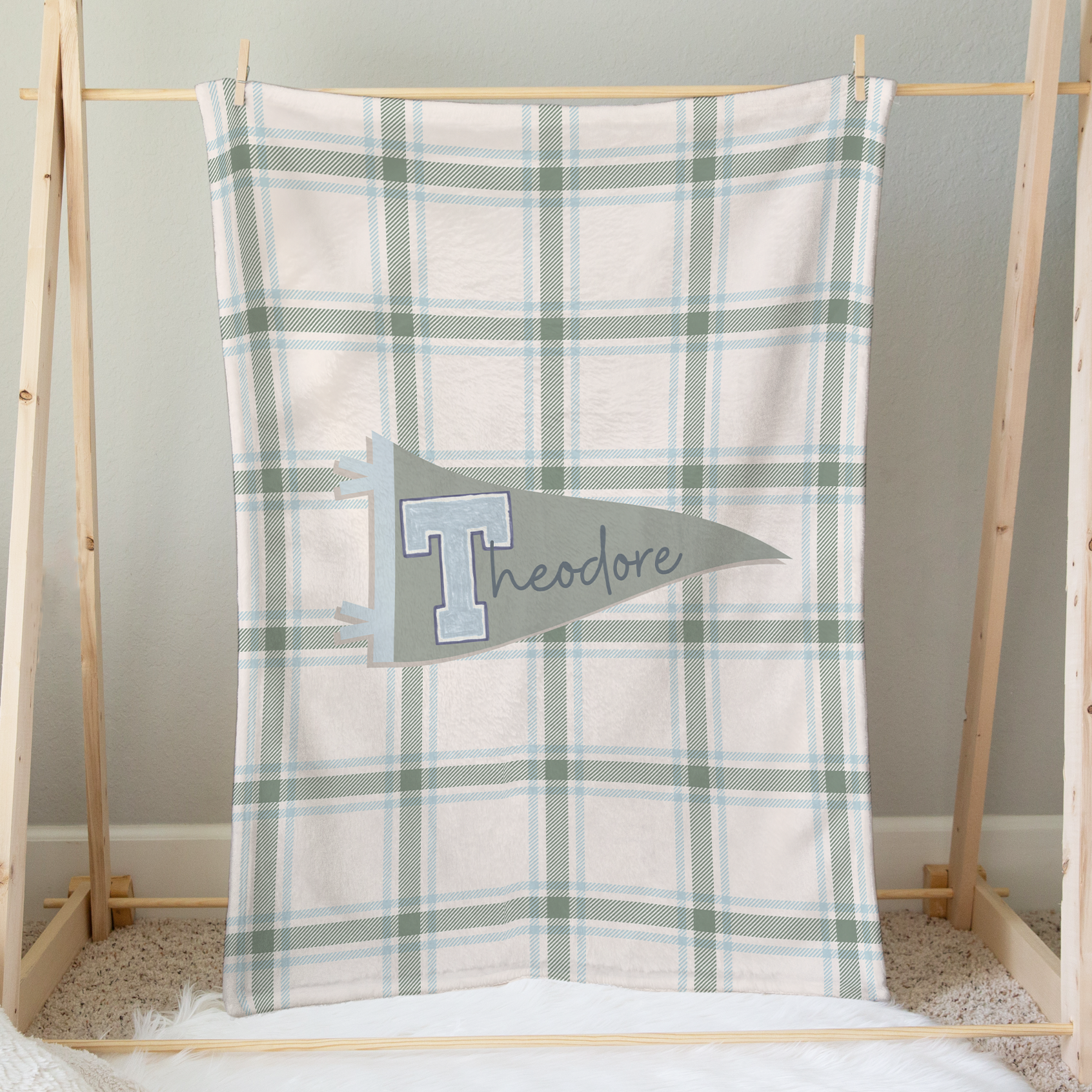 Minky Blanket | Heritage Pennant Sage