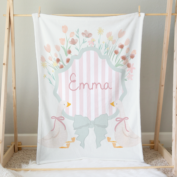Minky Blanket | Striped Spring Crest