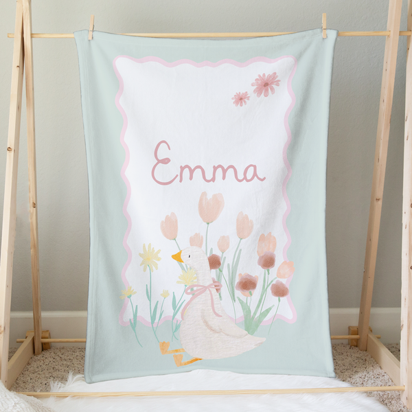 Minky Blanket | Tulip Meadow Goose