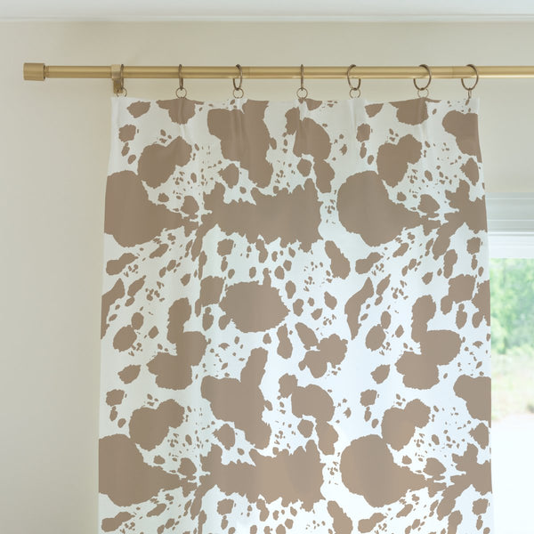 Blue Highland Cow Cowhide Curtain Panel - Blue Highland Cow, gender_boy, Theme_Farm