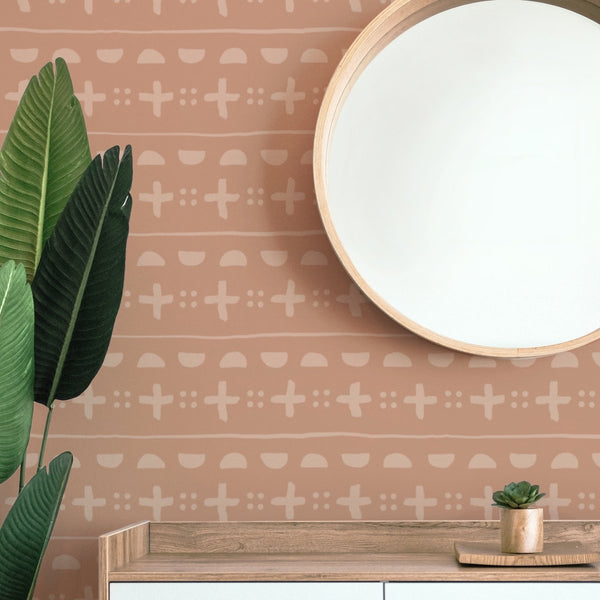 Boho Desert Mudcloth Peel & Stick Wallpaper - Boho Desert, gender_boy, Theme_Boho