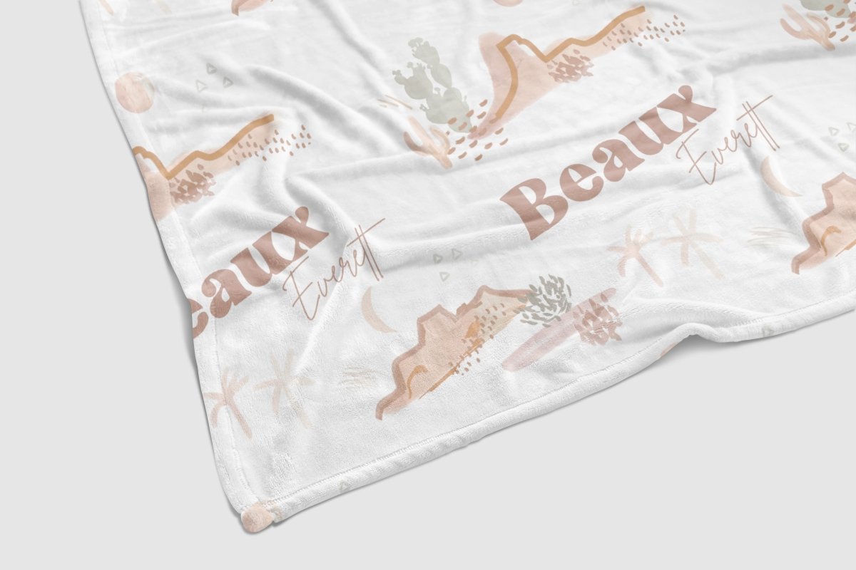 Boho Desert Personalized Baby Blanket - Boho Desert, gender_boy, Personalized_Yes