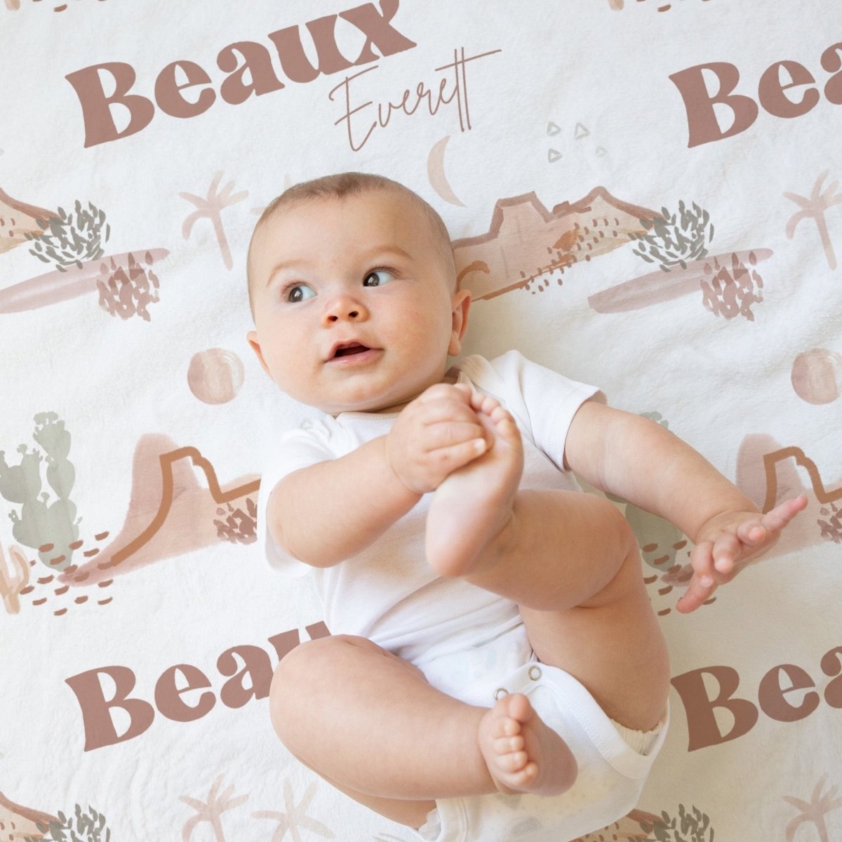 Boho Desert Personalized Baby Blanket - Boho Desert, gender_boy, Personalized_Yes