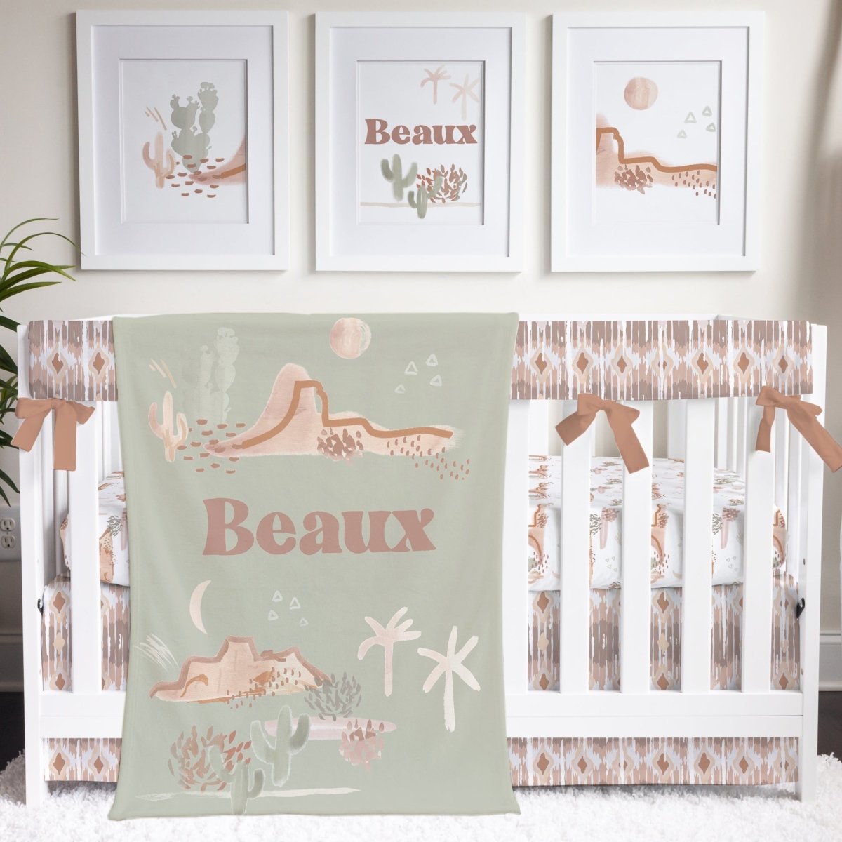 Boho Desert Personalized Minky Blanket - Boho Desert, gender_boy, Personalized_Yes