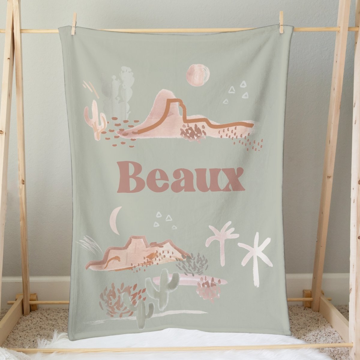 Boho Desert Personalized Minky Blanket - Boho Desert, gender_boy, Personalized_Yes