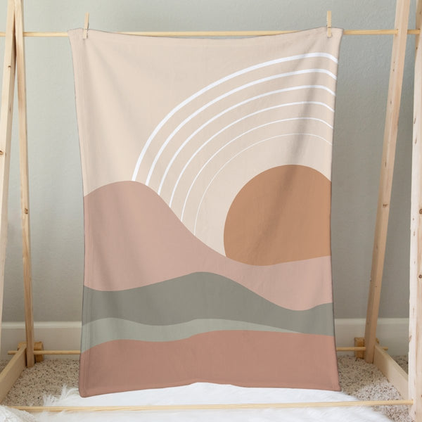 Boho Desert Sunset Minky Blanket - Boho Desert, gender_boy, Personalized_No
