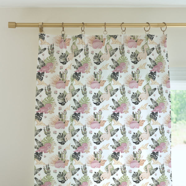 Boho Dino Curtain Panel - boho dino, gender_girl, Theme_Boho
